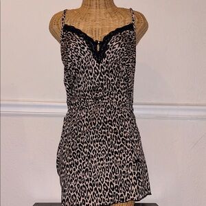 Chic Leopard Print Mini Night Lingerie Pajama Dress